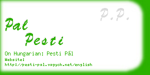 pal pesti business card